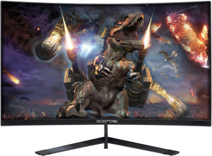 Sceptre 24-Inch Curved 144Hz Gaming LED Monitor Edge-Less AMD FreeSync DisplayPort HDMI, Machine Black (C248B-144RN)